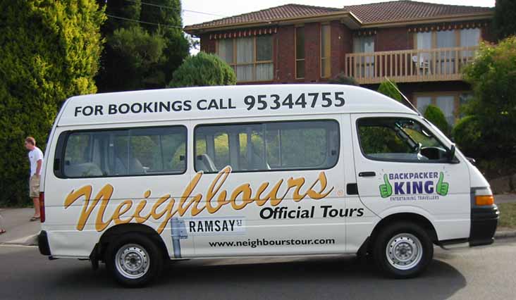 Bunyip Tours Toyoat HiAce Neighbours tour bus